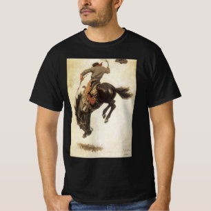 T-shirt Vieux Cowboy, étude de Bronco Buster par NC Wyeth