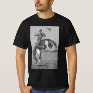 T-shirt Vieux Cowboys de Rodéo, Cheval Sauvage qui Ruelle