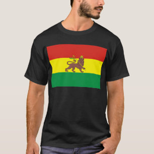 T-shirt Vieux drapeau éthiopien avec le lion de Judah