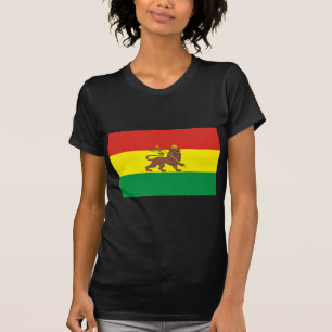 T-shirt Vieux drapeau éthiopien avec le lion de Judah