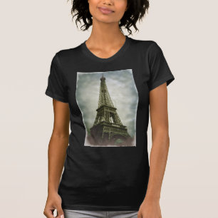 T-shirt Vieux effet photo Tour Eiffel Paris