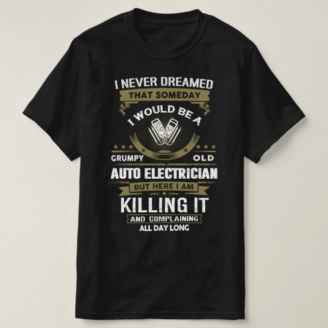 T-shirt Vieux électrique grincheux (Design devant)