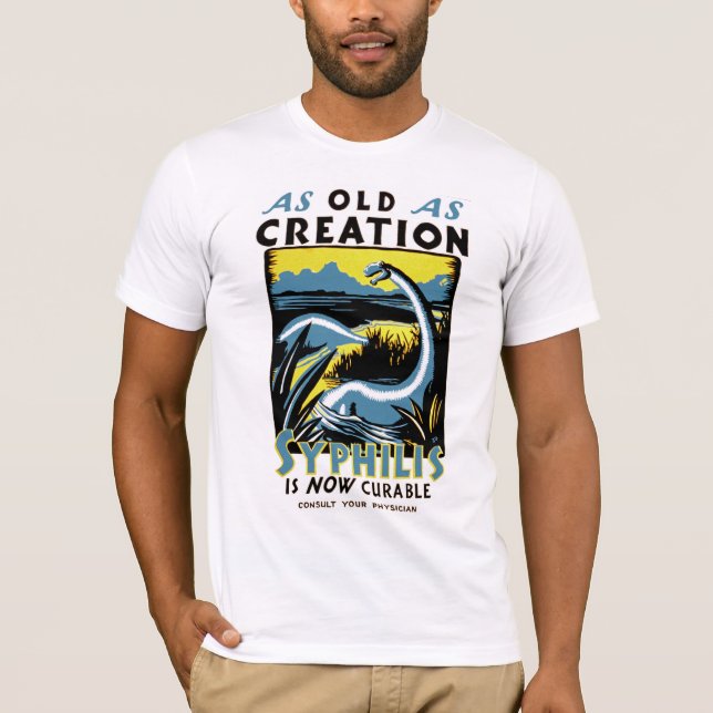 T-shirt Vieux en tant que syphilis de ~ de création est (Devant)