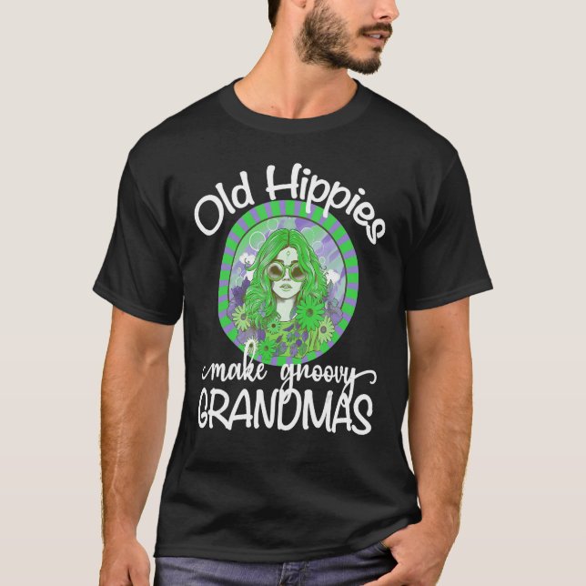 T-shirt Vieux Hippies Faire Super Grand-Mère Rétro les ann (Devant)