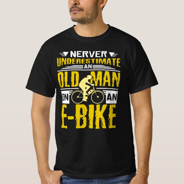 T-shirt Vieux Homme en E-bike (Devant)