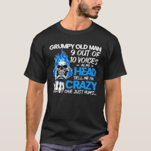 T-shirt Vieux Homme Grumpy 9 Sur 10 Voix Dans Ma Tête Dis 