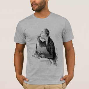 T-shirt Vieux Homme Mangeant des huîtres