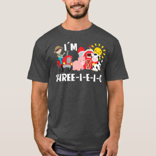 T-shirt Vieux MacDonald Im Trois EIEIEIO Anniversaire 3 an