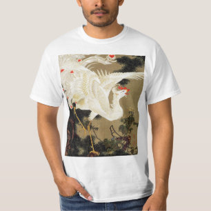 T-shirt Vieux pin et Phénix blanc par Ito Jakuchu