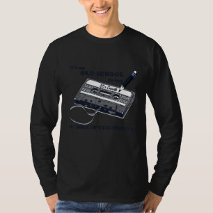 T-shirt Vieux Ruban Cassette Des Années 80 Crayon Rouler F