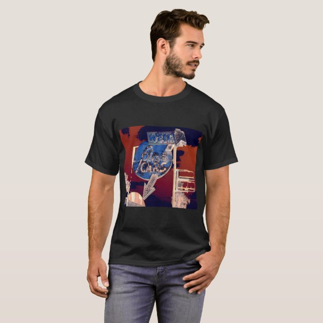 T-shirt vieux signes de classique de signe de voiture (Devant entier)