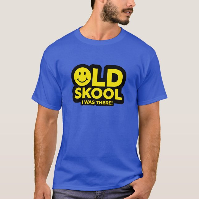 T-shirt Vieux Skool - j'étais là chemise - bleu acide (Devant)