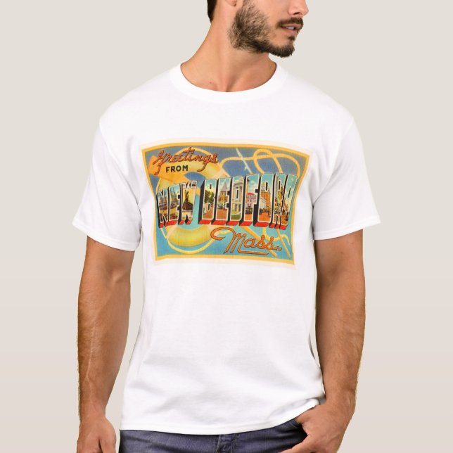 T-shirt Vieux souvenir de voyage de New Bedford le (Devant)