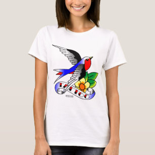 T-shirt Vieux tatouage d'hirondelle de Skool