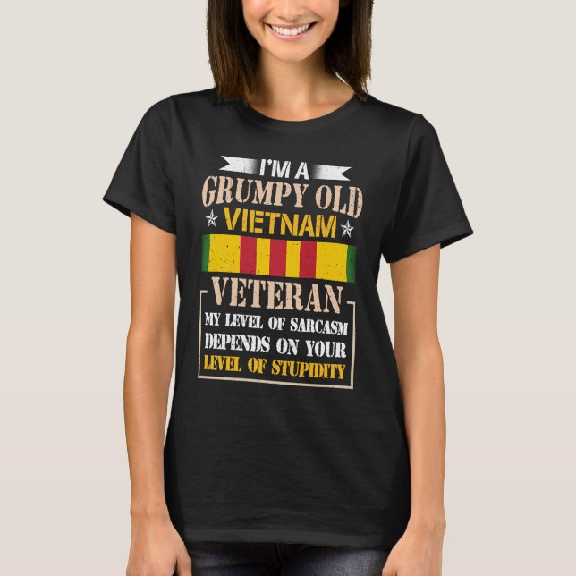 T-shirt Vieux vétéran du Vietnam grincheux (Devant)
