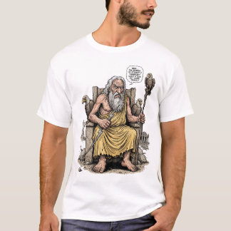 T-shirt Vieux Zeus Dieu Fatigué Fardeau de l'Éternité