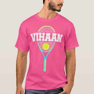 T-shirt Vihaan Nom Joueur De Tennis Garçons Ball Et Racket