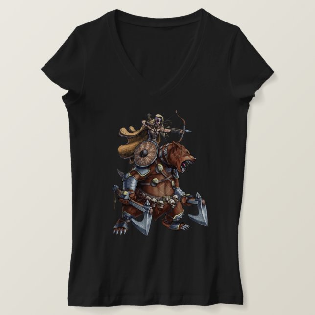 T-shirt Viking Archer Riding War Bear (Design devant)