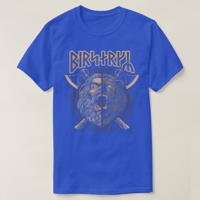 T-shirt Viking Berserker Norse Pagan Bear Warrier Runes (Design devant)