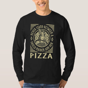 T-shirt Viking Bouclier Vierge Pizza Amoureux Nordique Drô