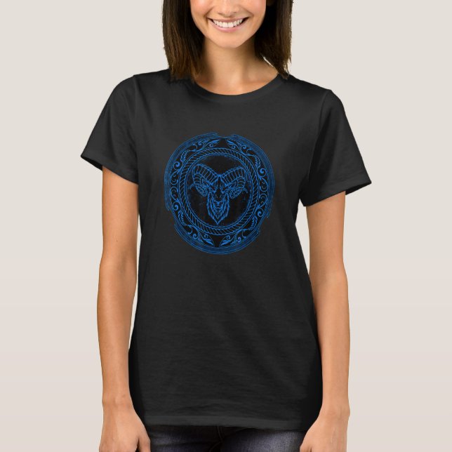 T-shirt Viking Celtic Ram Aries Zodiac (Devant)