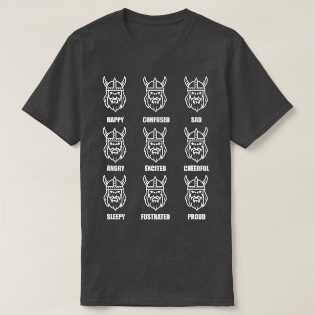 T-shirt Viking Emotions Norvège Face Islande Suède (Design devant)