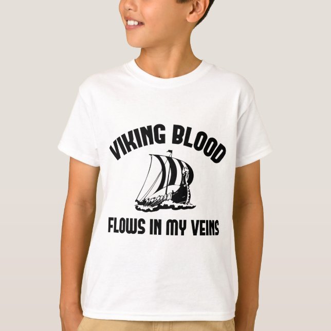 T-shirt Viking Flux De Sang Dans Mes Veines (Devant)