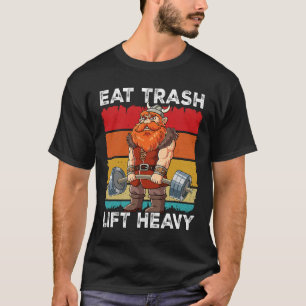 T-shirt Viking Gym Weight Training Eat Trash Lift Heavy 1