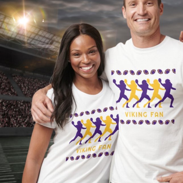 T-shirt Viking Viking violet joueur de football Silhouette (Créateur téléchargé)