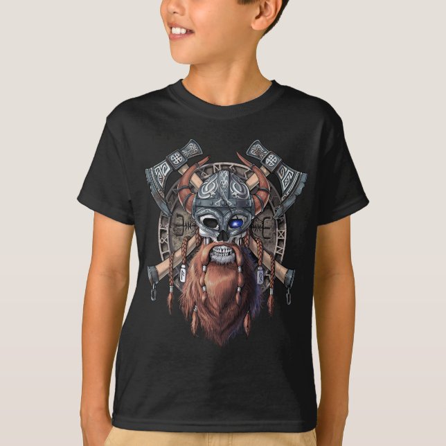T-shirt Viking Warrior Skull (Devant)