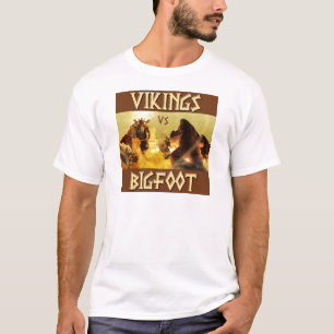 T-shirt VIKINGS contre BIGFOOT - imaginaire drôle Mashup