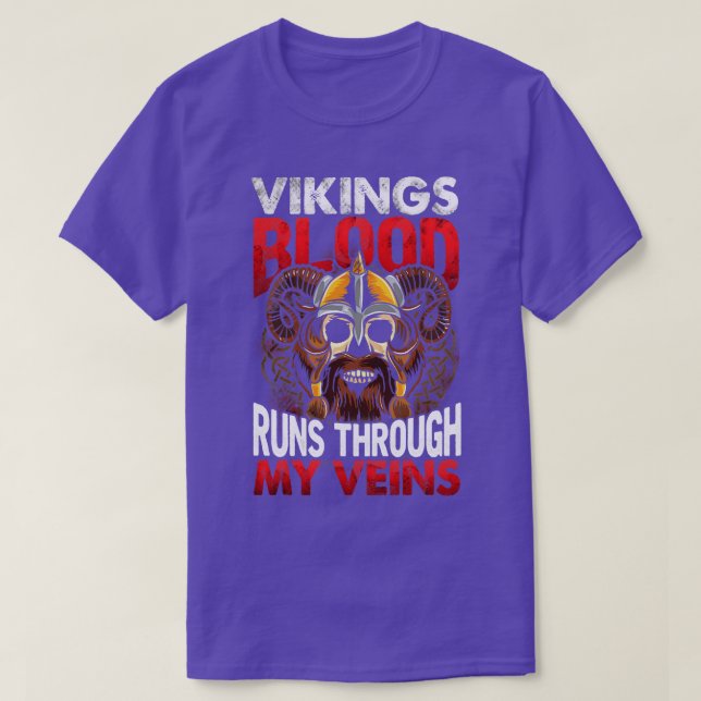 T-shirt Vikings Du Sang Traverse Mes Veines (Design devant)