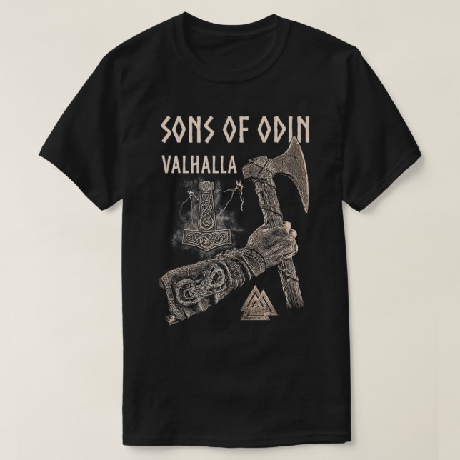 T-shirt VIKINGS RISCES D'ODIN Valhalla Vikings Norse Od (Design devant)