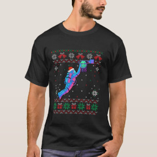 T-shirt Vilain astuce Noël Père Noël L'astronaute Dunking 