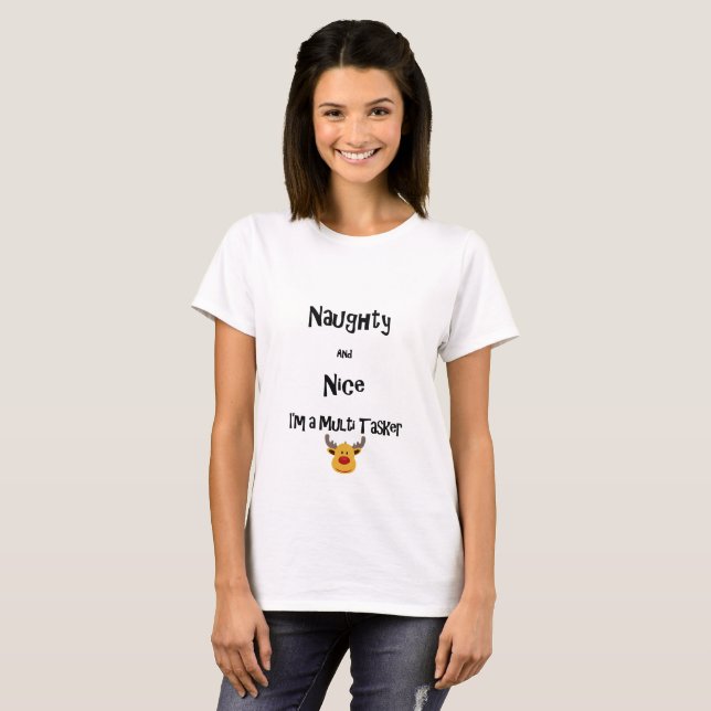 T-shirt Vilain et Nice, je suis une chemise de vacances de (Devant entier)