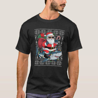 T-shirt Vilain Jeu de Noël Style Père Noël équitation Requ