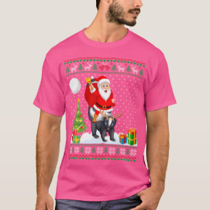 T-shirt Vilain Noël Drôle Père Noël équitation Skunk
