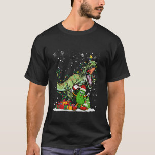 T-shirt Vilain T rex Cadeaux de Santa Hat Noël Funny Pickl