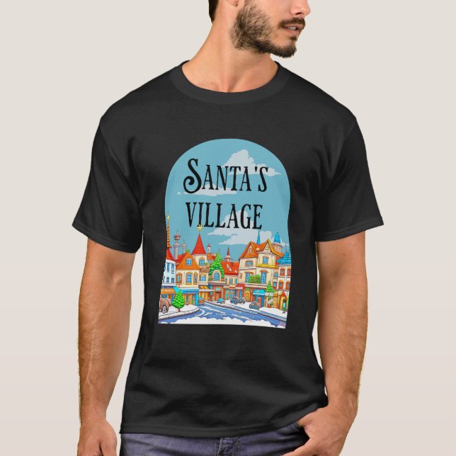 T-shirt Village de père Noël (Devant)