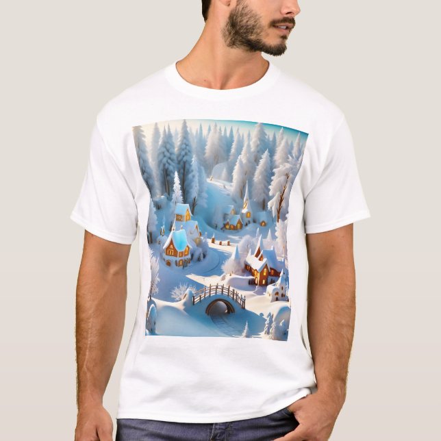 T-shirt Village d'hiver (Devant)