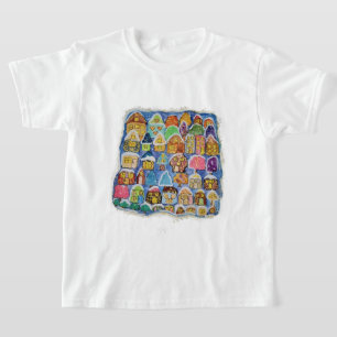 T-shirt Village d'hiver fantaisiste, cadeau de Noël, art f