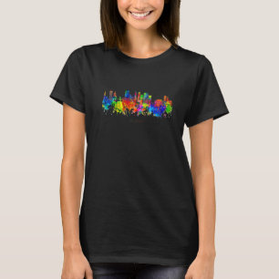 T-shirt Ville Aquarelle Skyline Accueil État Souvenir Bilb