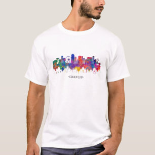 T-shirt Ville Aquarelle Skyline Accueil État Souvenir Gwan
