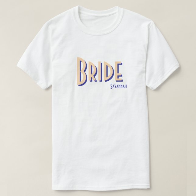T-shirt Ville Chic Pale Orange Mariée (Design devant)