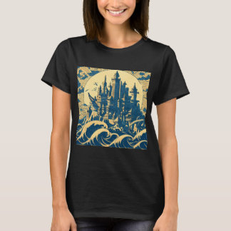 T-shirt Ville d'Atlantis 3 - Style Woodblock