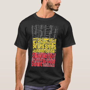 T-shirt Ville de Belgique Drapeau Belge Racines Famille Be