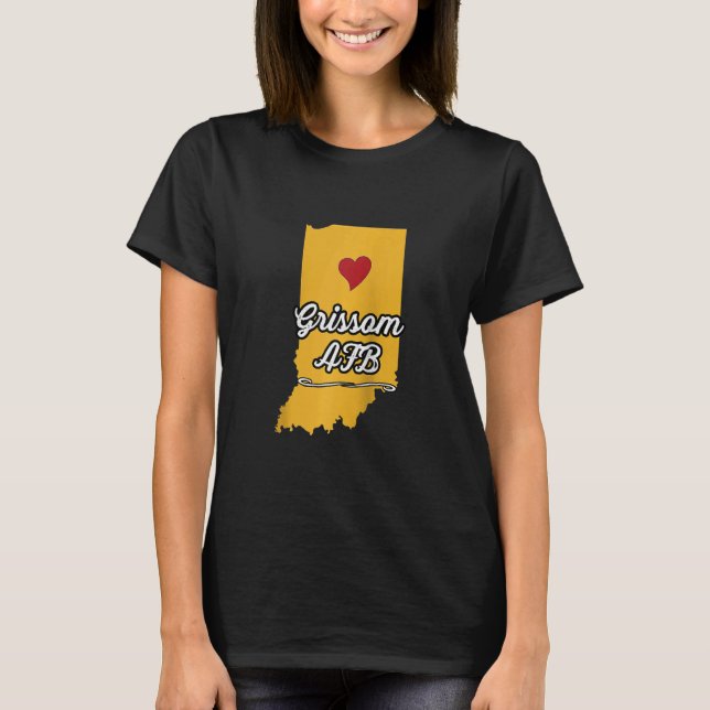 T-shirt Ville De Grissom Afb Indiana Hoosier Merch Raglan (Devant)