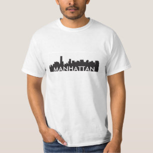 T-shirt ville de l'Amérique de silhouette d'horizon de