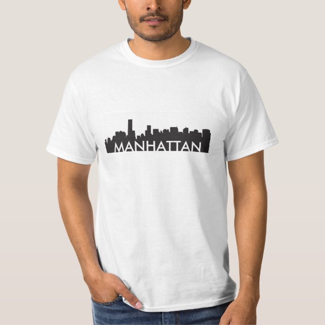 T-shirt ville de l'Amérique de silhouette d'horizon de (Devant)