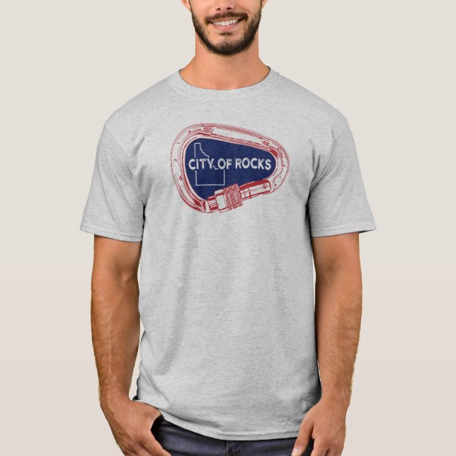 T-shirt Ville De Rocks Idaho Rock Escalade Carabiner (Devant)